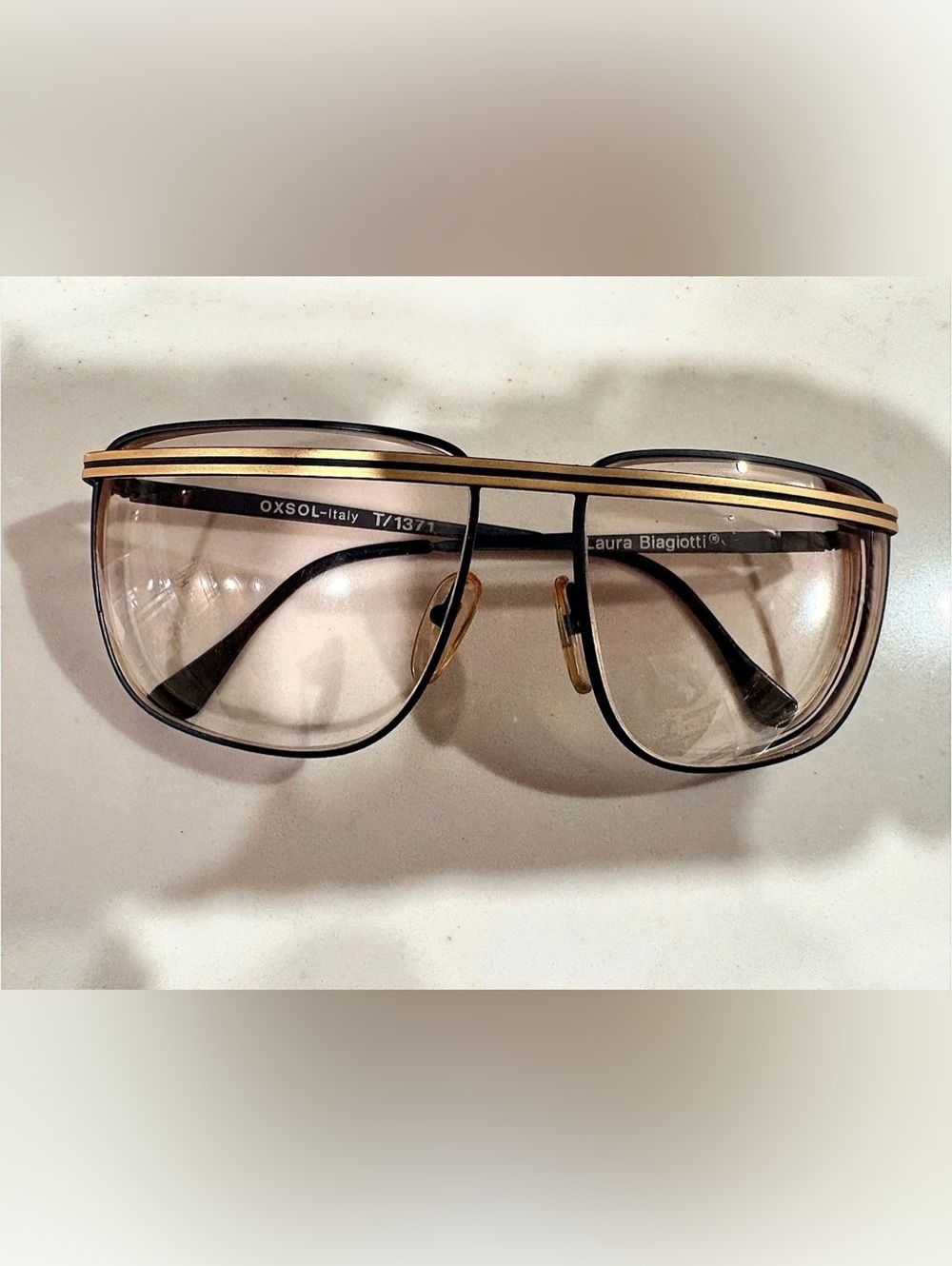Laura Biagiotti OXSOL T/1371 Brown & Gold Frames